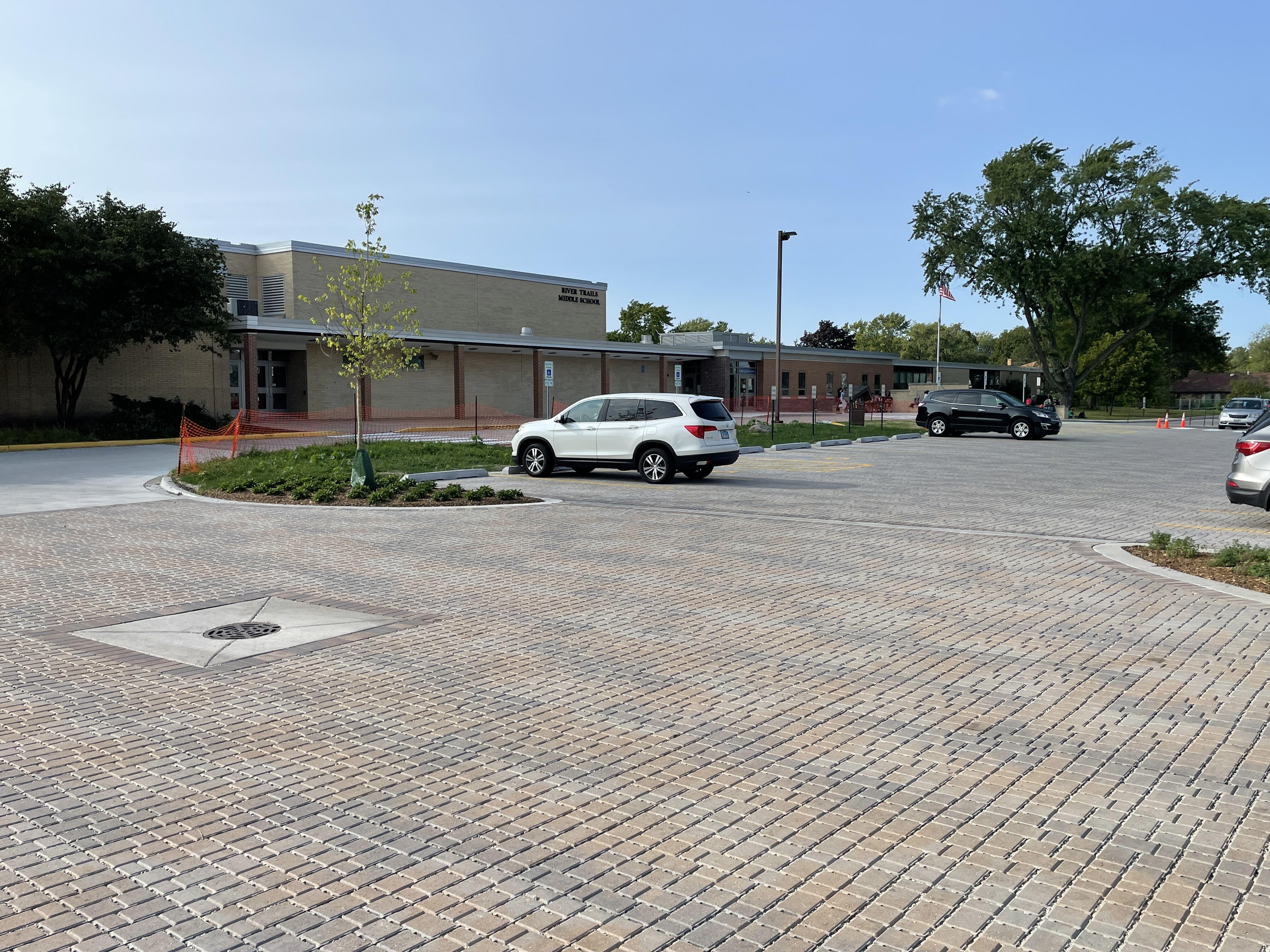 Image of the completed River Trails Middle School parking lot
