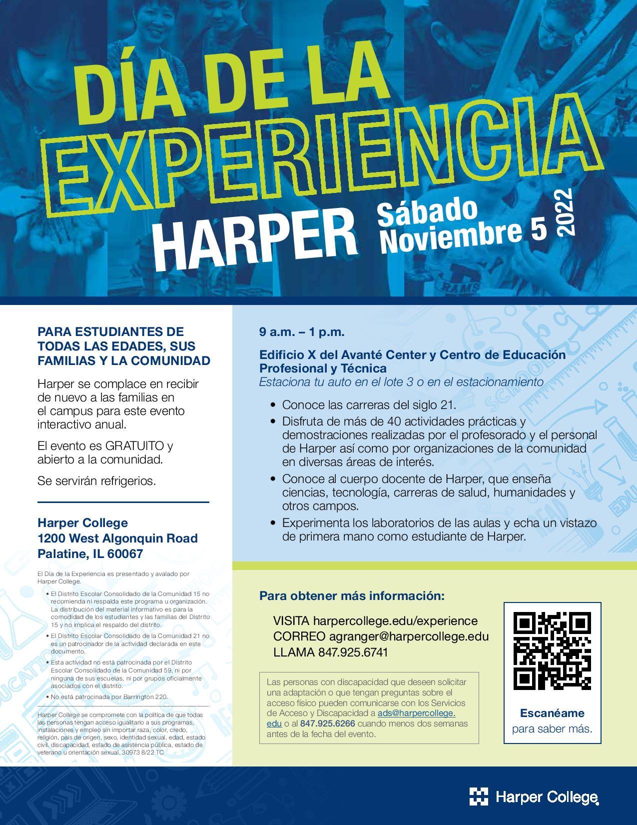 Harper College Experience Day on November 5