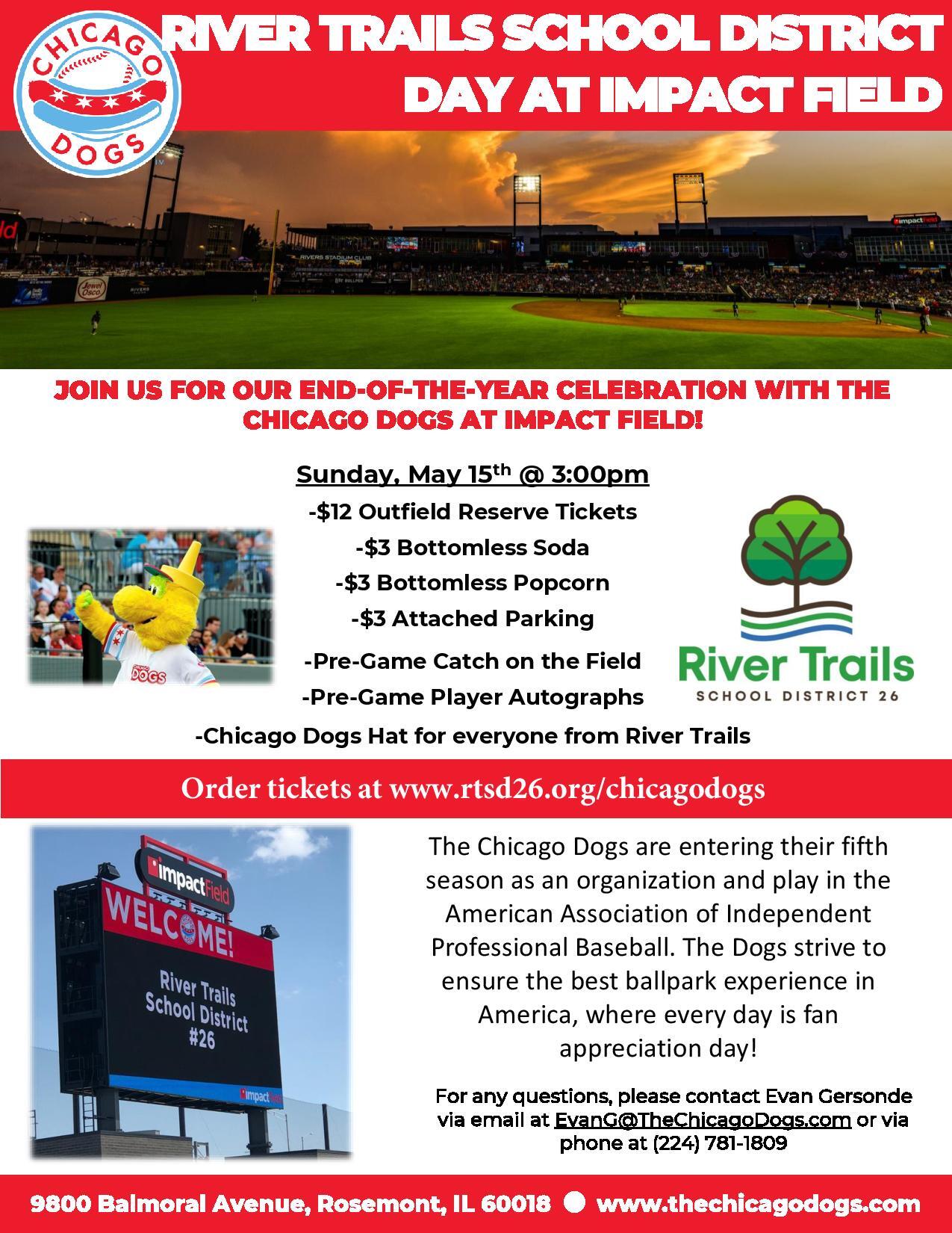 Details on RTSD26 Day at the Chicago Dogs field