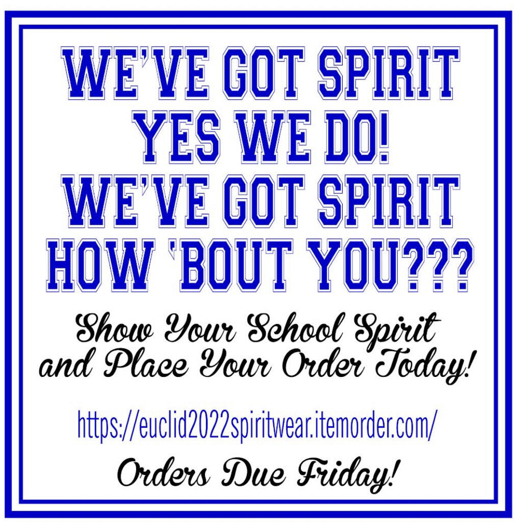 Place your SpiritWear Orders Today!