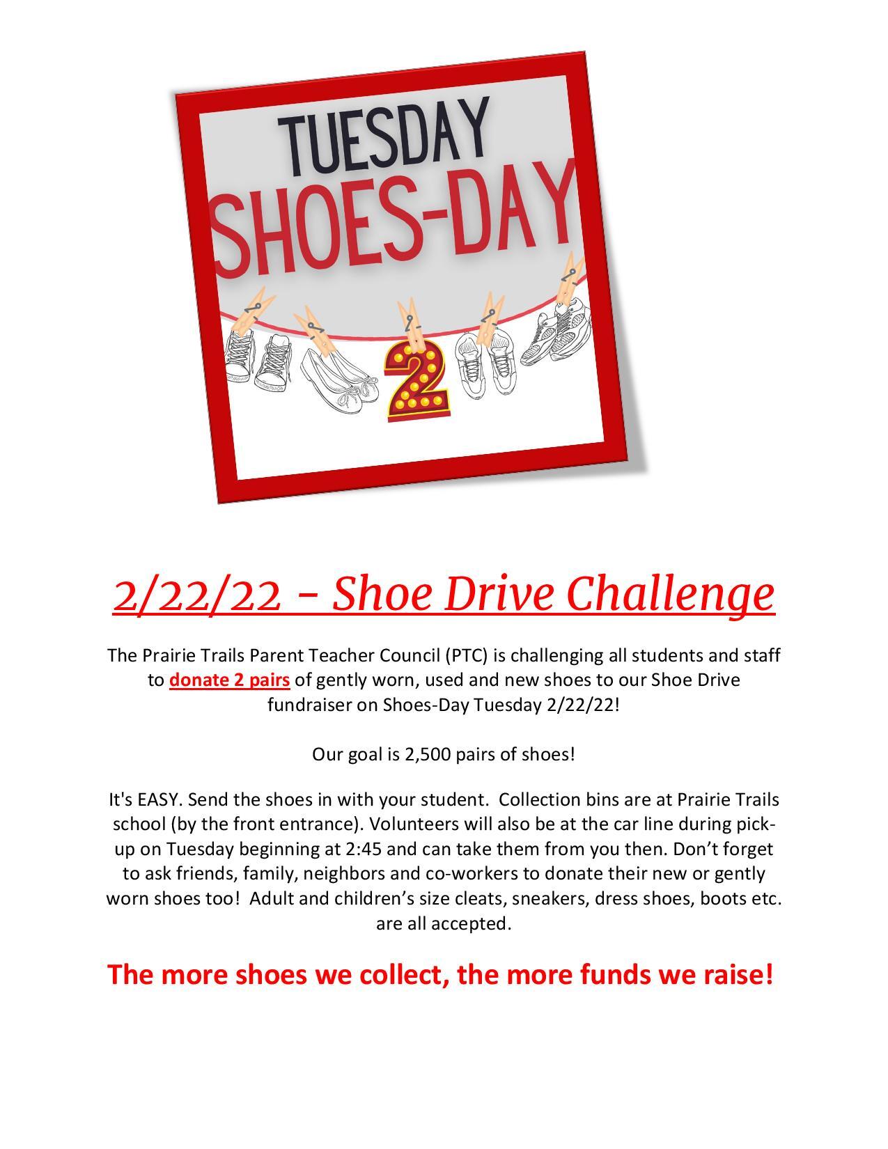 Flyer for the Shoe Fundraiser